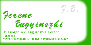 ferenc bugyinszki business card